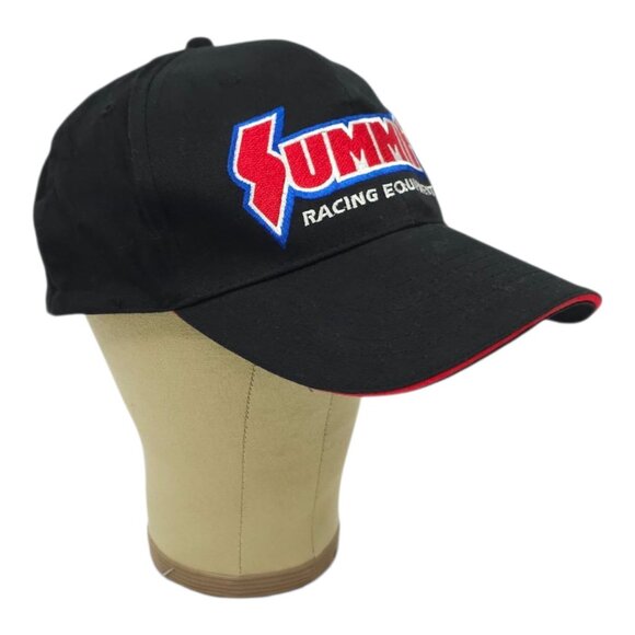 Summit Racing Equipment Strapback Cap Trucker Baseball Embroidered Logo Flag Hat - Picture 3 of 14